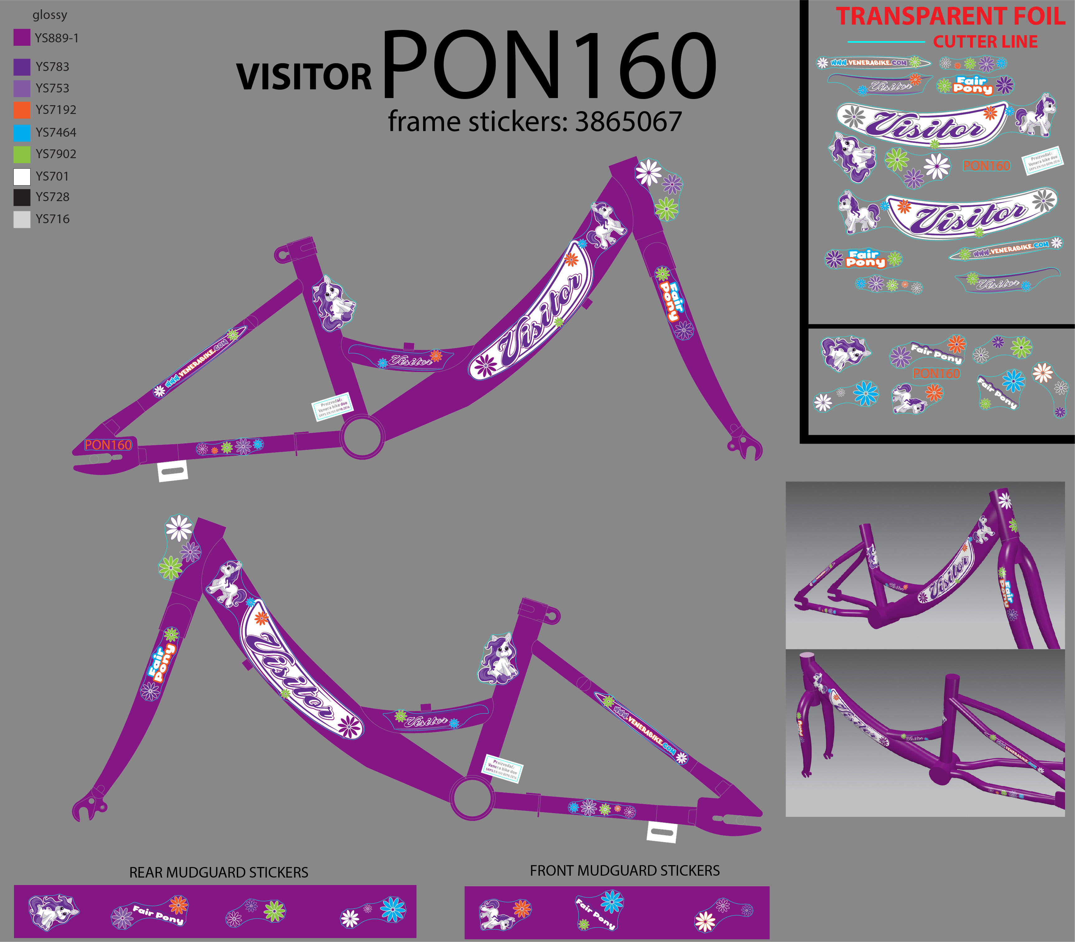 PON160 PONY16 F.RAM CASSINI ZA DECIJU BICIKLU LJUBICASTI 2021 @@